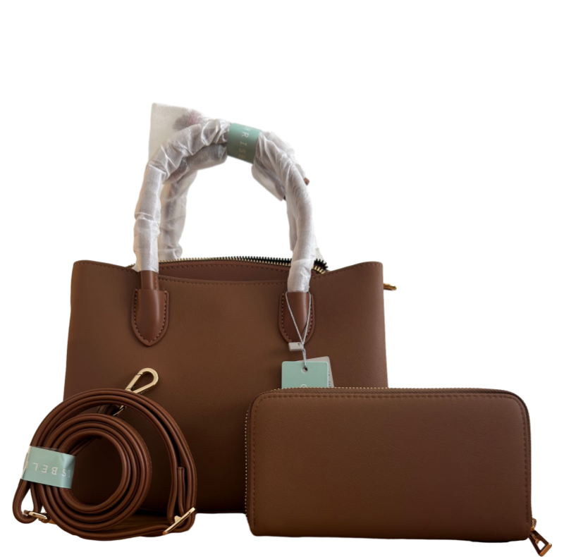Chrisbella Solace Brown Handbag Set